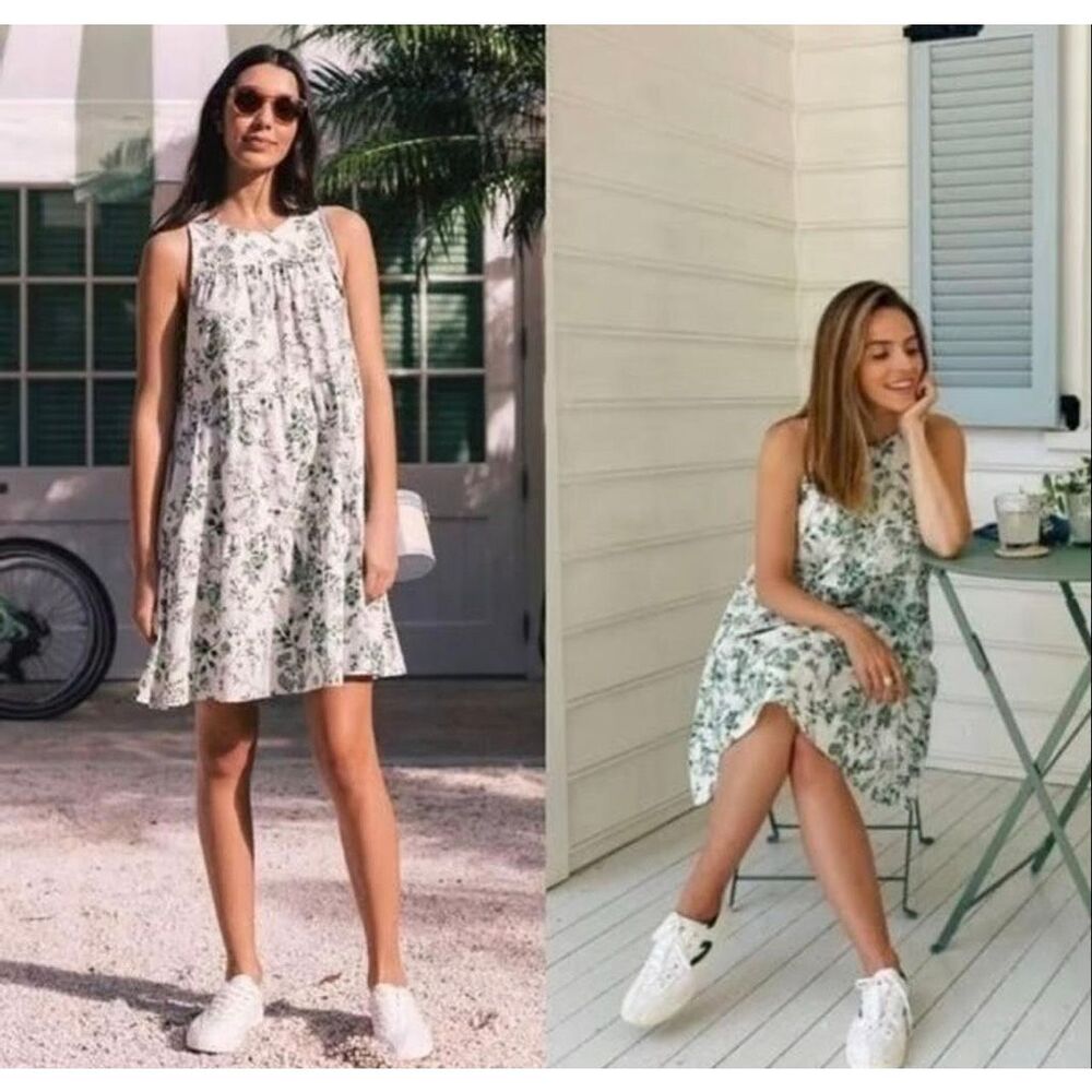 Gal Meets Glam Lisa white and green floral tiered dress 4
